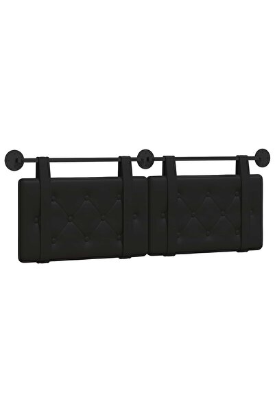 vidaxl Tăblie de pat suspendată Negru Piele artificială