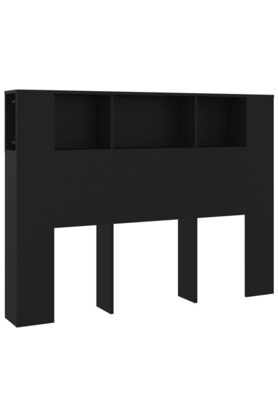 vidaxl Tăblie de pat cu dulap, negru, 140x18,5x104,5 cm