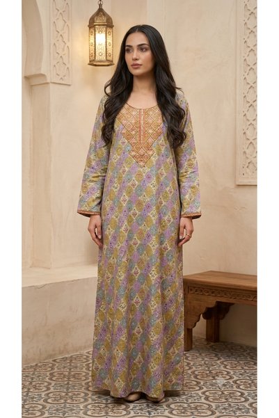 Maison Emarat Heritage Printed Jalaabiya with all abstract floral prints