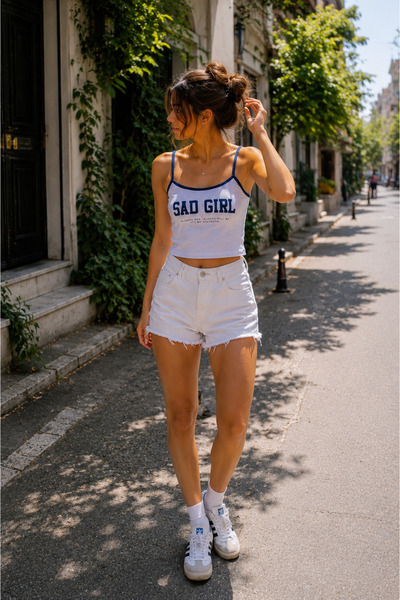 vayro Atlet Ribana İpli Sad Girl Baskılı BSR1980