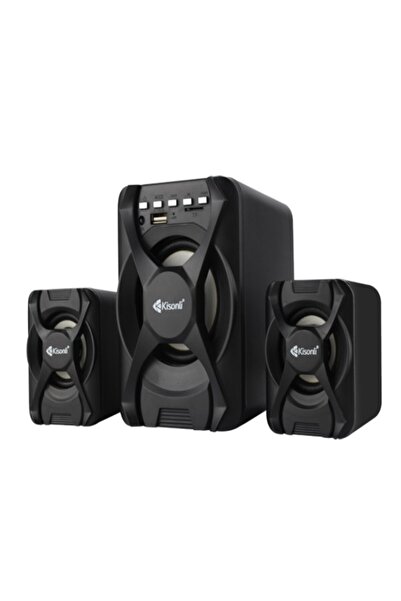 Kisonli U-2500BT Bluetooth Usb 2.1 Portable Gaming Speaker With Fm Black