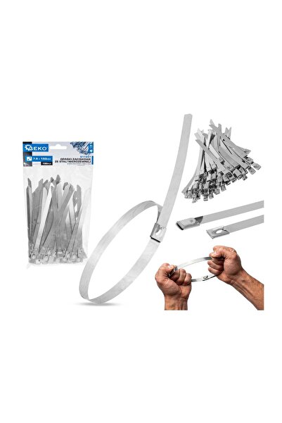 GEKO Set de cleme din oțel inoxidabil, 7.9x150mm, 100 bucăți, G17257