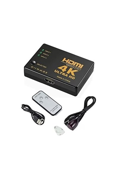 varioshop ®   Splitter HDMI, 3 porturi tip A cu telecomandă IR, suport 4K, Fu...