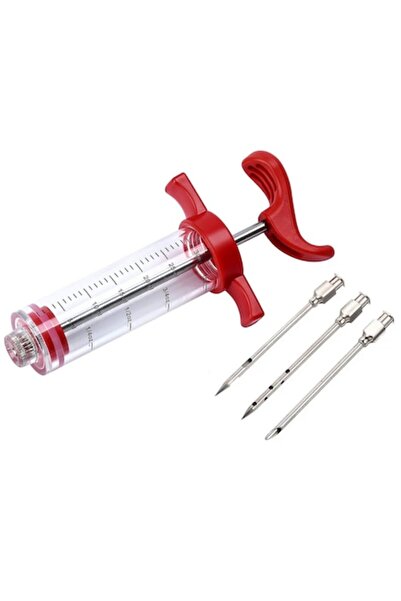 varioshop ®   Set seringă pentru marinare carne, 3 ace diferite, 30 ml, oțel ...