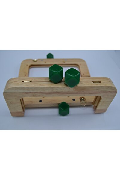Gül Wooden Colorful Bag Bursu Emerald Green