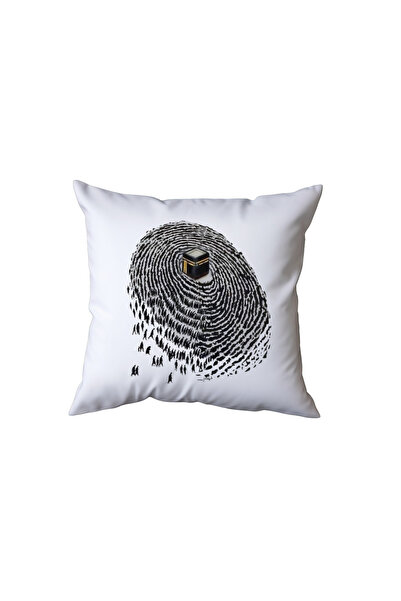 Beramussa Kaaba and Fingerprint Design Pillow, Spiritual Gift