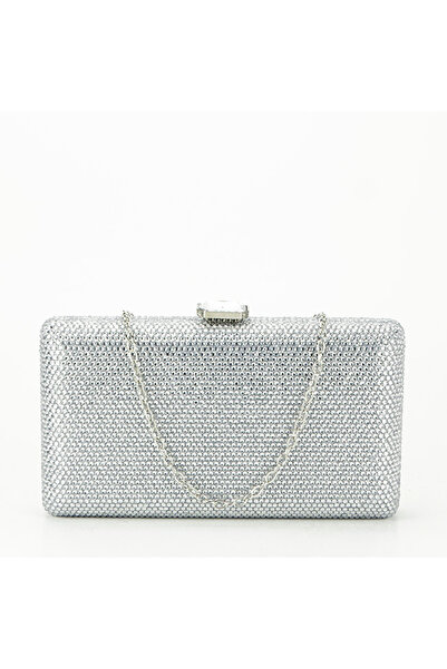 SOFILINE Ασημένιο τσαντάκι clutch με στρας BJH-715 06