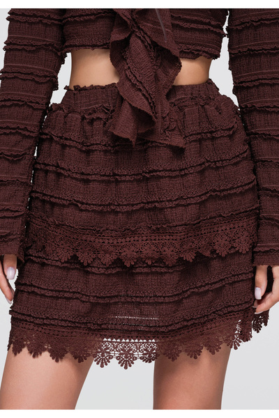 OMBRE Women's Skirt, Mini Fit with Ruffled Layers OW-GL-E0015