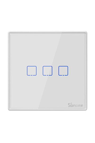 Sonoff smart διακόπτης T2EU3C-RF 433MHz, αφής, τριπλός, λευκός