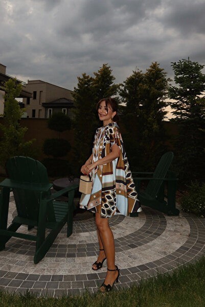 Özge Özgenç Geometric Pattern Dress