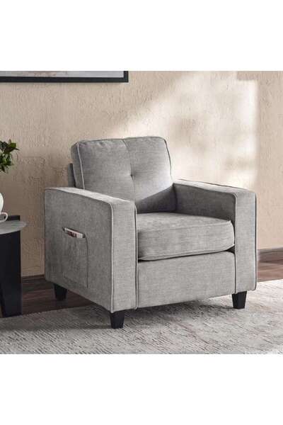 PAN HOME NOFRO SINGLE SEATER SOFA - GREY