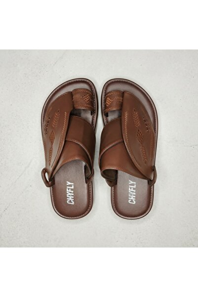 Chyfly Men's Arabic PU Leather Sandals Traditional Embroidered Slip-On Thong ...