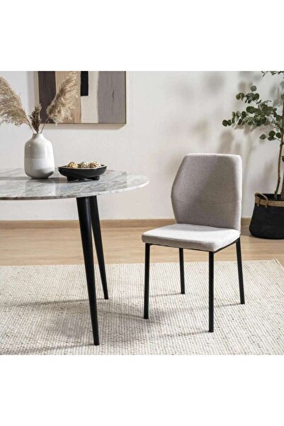 PAN HOME HALSEY DINING CHAIR - BEIGE AND BLACK