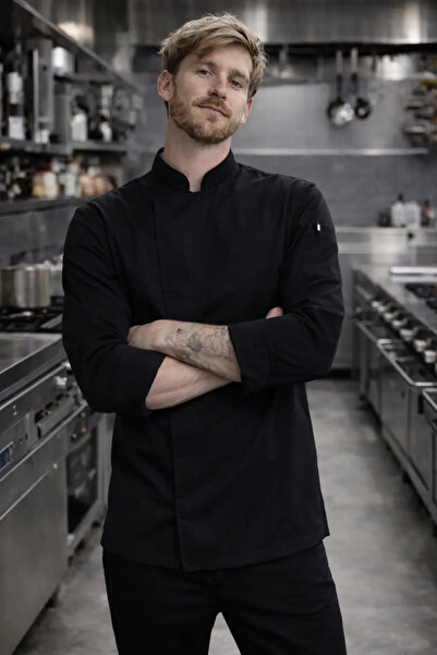 Das Uniform Hakim Classic Chef Jacket with Collar and Cuff Sleeves
