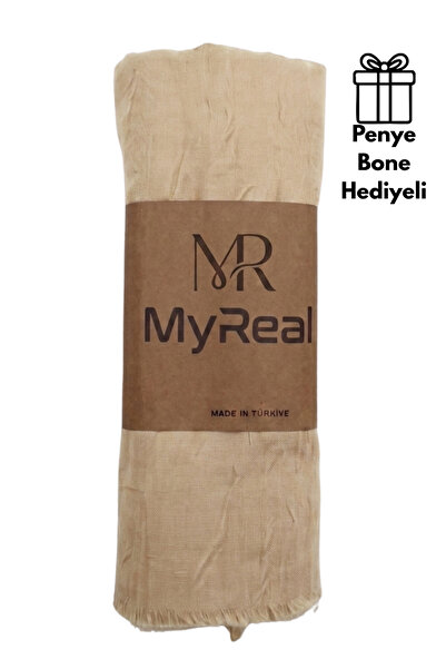 MyReal Bamboo Kraş Shawl - Non-Ironing Natural Texture (90X200 cm)