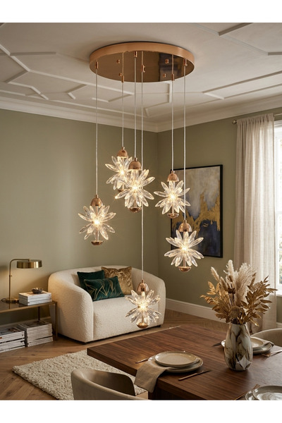 Merlamp 6'lı Gold Yıldız Saray Led Avize