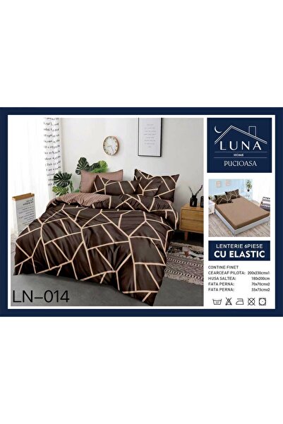 Luna Lenjerie de Pat Finet 6 Piese cu Cearșaf cu Elastic – Set Premium pentru...
