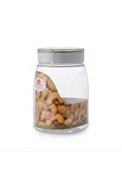 Servewell Tik-Tak Airtight Canister 1.1 L - BPA-Free Flip-Lock Storage Jar