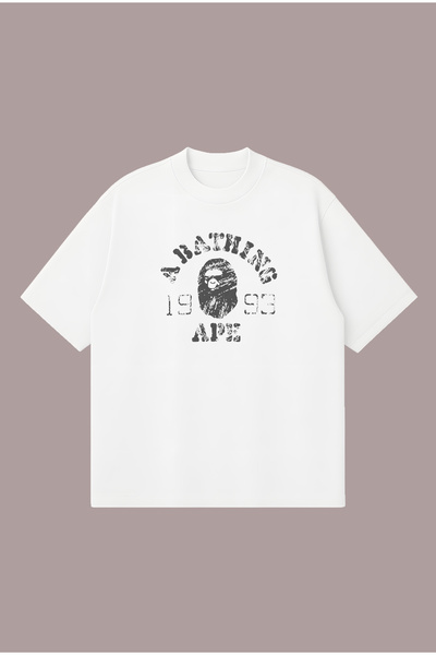 PURE POWER Μπλουζάκι Fade Bape με στάμπα, oversized, boxy κοπή, unisex, 100% ...
