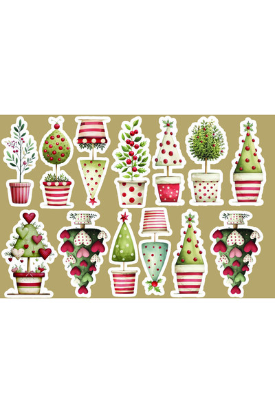 TELLGRAF Christmas Tree Themed Sticker Set (21X31 cm 1 Set)