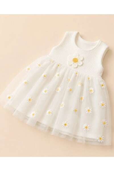 Nayinom Baby Girl Floral Tulle Snap-On Dress Birthday Special Occasion Dress ...