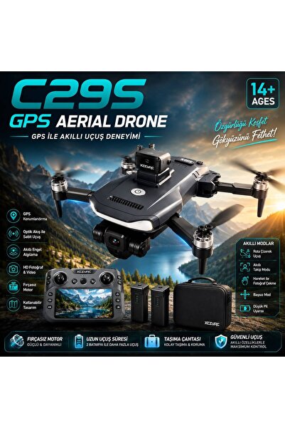 Aerial7 C29S GPS Katlanabilir Drone | GPS Konumlandırma | Optik Akış | Fırças...