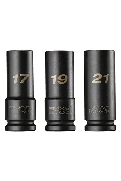 Ryobi Rhdis3Pc 1/2" 3 Piece Deep Socket Set 17-19-21 mm - 5132006070