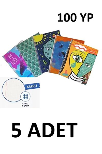 Mynote 5 bucăți caiete cu spirale Flex Up, 100 de coli, copertă din PP, cu pa...