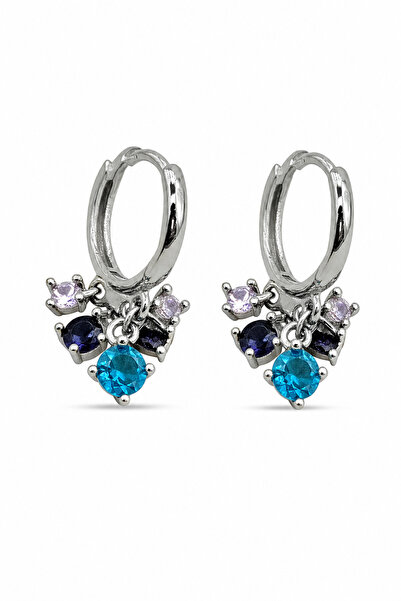 Jack Ferrero Colorful Stone Detailed Dangle Hoop Earrings - Bijouterie Design...