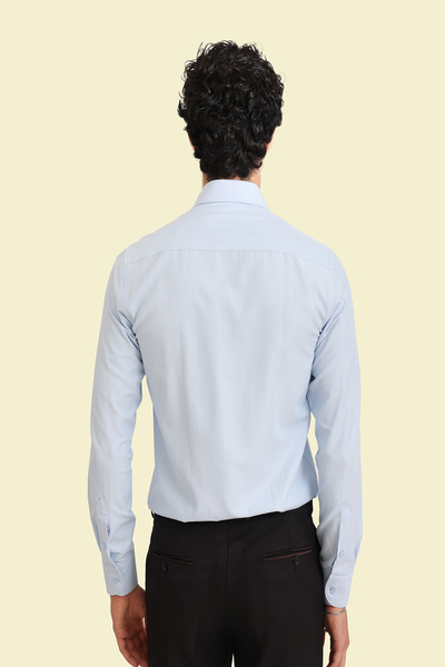 Picuardo Erkek Slim Fit Uzun Kollu Kolay Ütülebilen Pamuklu Düz Gömlek