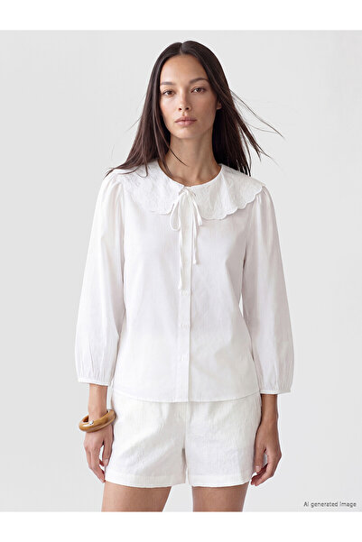 LC Waikiki Two Mt Shop Quality Women's Shirt with Baby Collar Embroidery