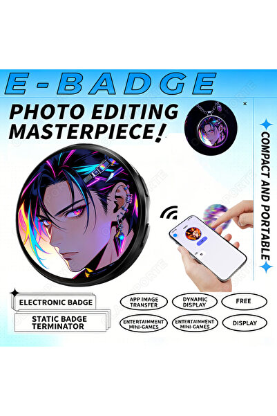 Choice1 Black Upgraded With Sound Smart Bluetooth Anime Digital E-Badge Elect...