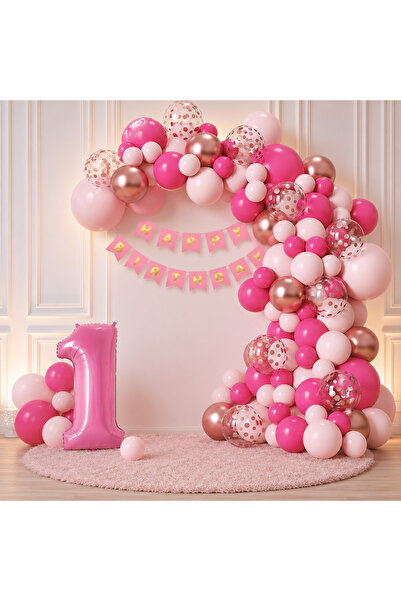 Doğasüs Pembe Fuşya Balon Zinciri Seti