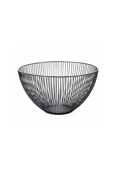 homestyle Συρμάτινη Φρουτιέρα Μαύρη 24.5εκ x 14εκ