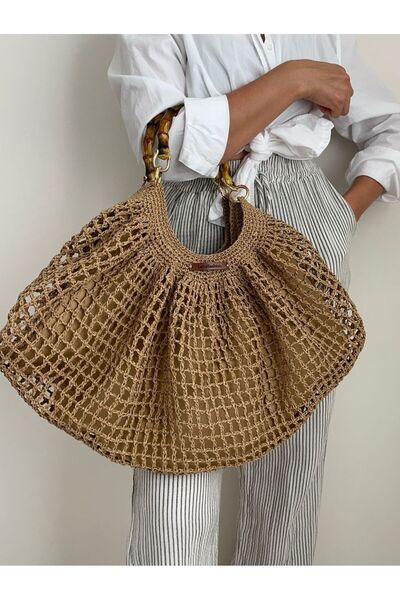 ARTTMACRAME Women's Hand-Knitted Bag – Stylish, Lightweight, Handmade Bag Sui...