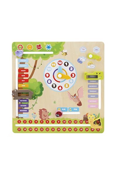 Unbranded/Generic Εκπαιδευτικό Παιχνίδι Montessori – Ξύλινο Ημερολόγιο με Δρα...