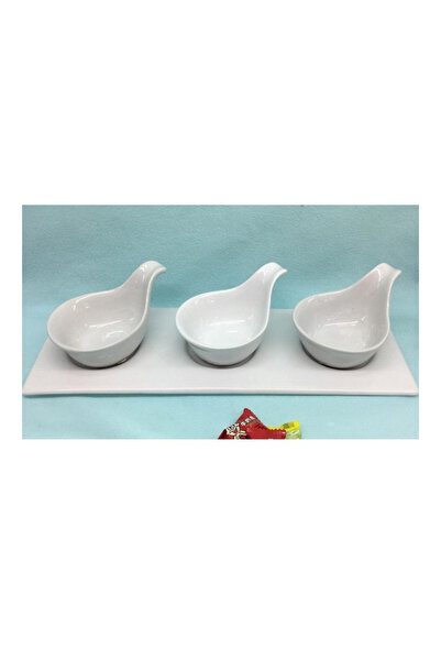 MAXHOME Πορσελάνινο πιάτο ορεκτικών με 3 θήκες Max Home 11024/S3