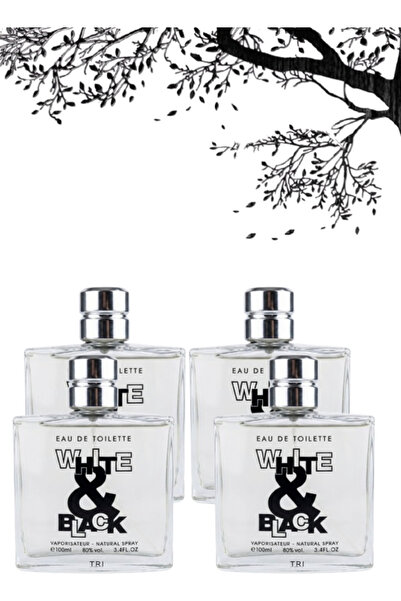 trı 4 قطع عطر أبيض وأسود 100 مل