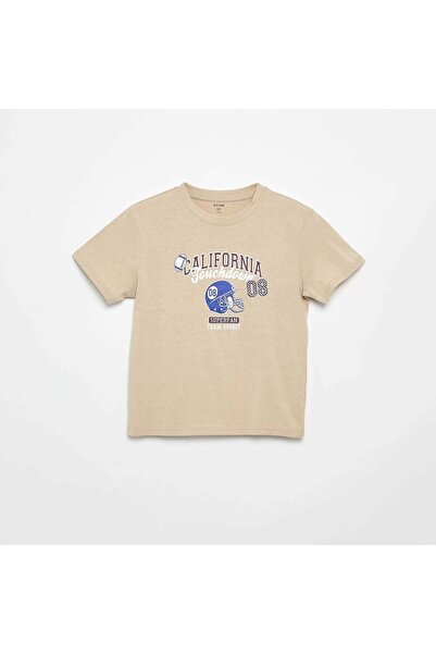 KIABI Printed Short-Sleeve T-Shirt BEIGE