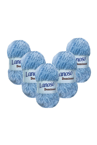Lanoso Dominant 100 gr 75 mt 5 τεμάχια (961) Baby Blue 100% Πολυεστέρας Νήμα ...