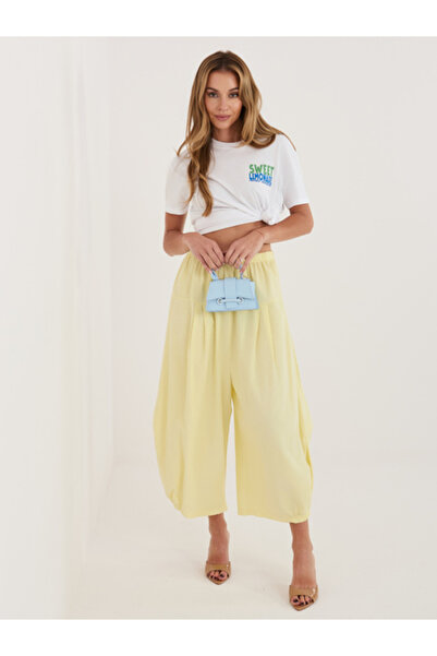 Italy Moda Women's Pants, ITALY MODA, Cotton, Light Yellow, model IT-SP-FL932...