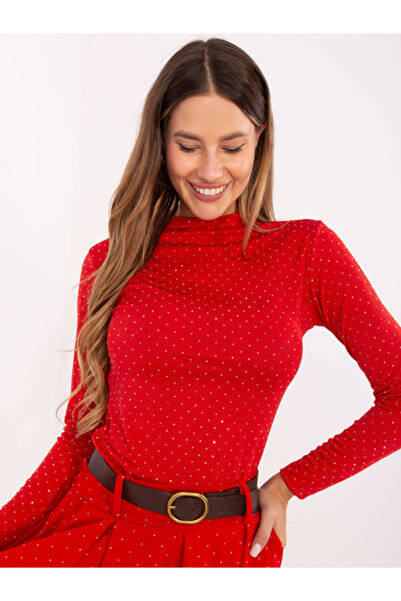 rue parıs Bluza Dama, RUE PARIS, Viscoza, Maneca lunga, Rosu, model IT-BZ-153...