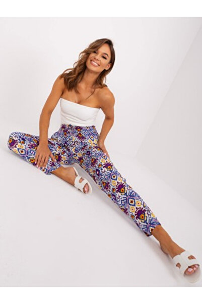 Sublevel Pantaloni Dama, Sublevel, Viscoza, Imprimeu, Mov, model D73770M61869O