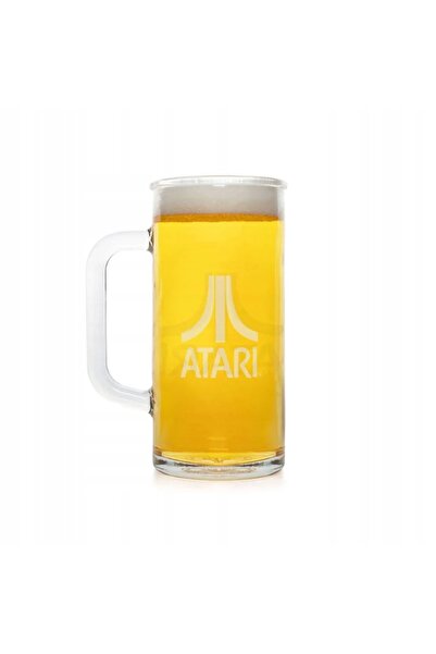 THUMBSUP.ART Pahar de bere 1 pintă cu logo Atari, licențiat oficial, 600 ml