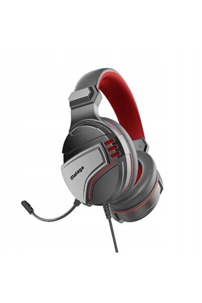 VERTUX Căști de gaming Malaga RED cu microfon, roșii, cu izolare fonică