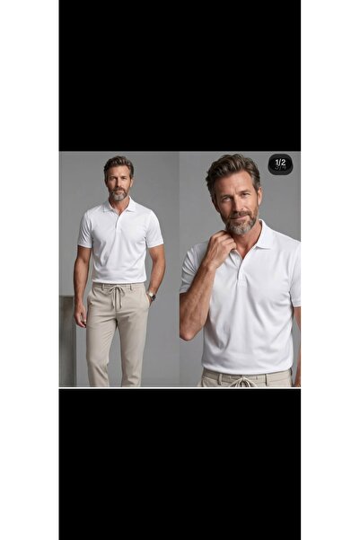 Cinar erkek giyim Men's Polo Neck T-Shirt Short Sleeve Combed Cotton Lycra
