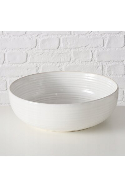 Boltze Vas ceramic alb mare rotund Jonah 29,3 x 9,5 cm