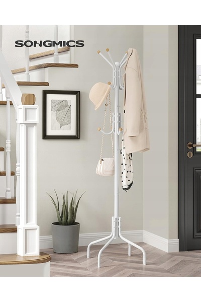 SONGMICS Suport metalic pentru haine cu 12 cârlige, tip garderobă, 4 picioare...