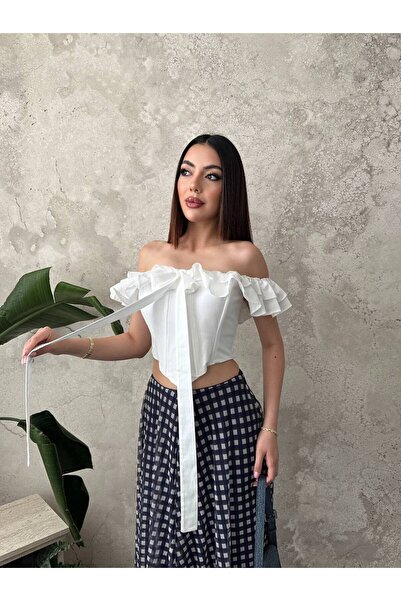 ELİSA Fırfırlı Balenli Bluz