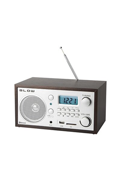 Blow Radio retro portabil Bluetooth cu ecran LCD, antenă FM, USB, SD, ceas și...